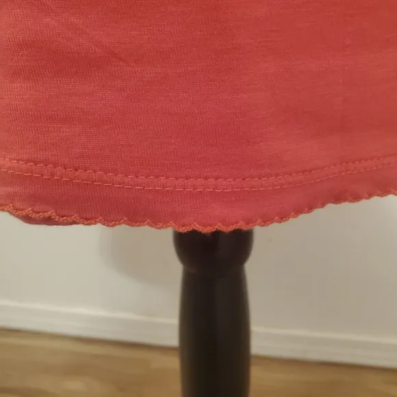 Maeve | Coral Pink Salmon Diamond Textured A-Line Slip Dress - Size Medium