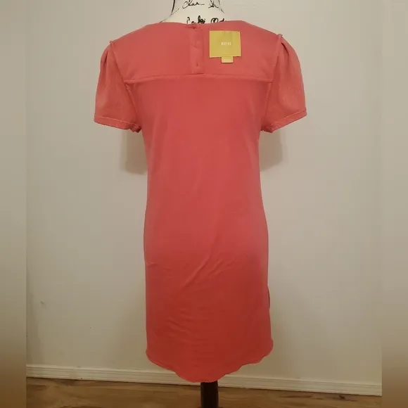 Maeve | Coral Pink Salmon Diamond Textured A-Line Slip Dress - Size Medium