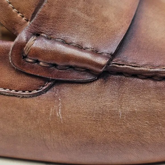 Magnanni Patina Brown Leather Penny Loafers Men's 7.5M Dress Casual Shoes Laguna