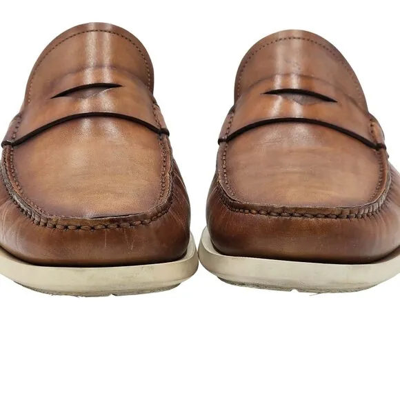 Magnanni Patina Brown Leather Penny Loafers Men's 7.5M Dress Casual Shoes Laguna
