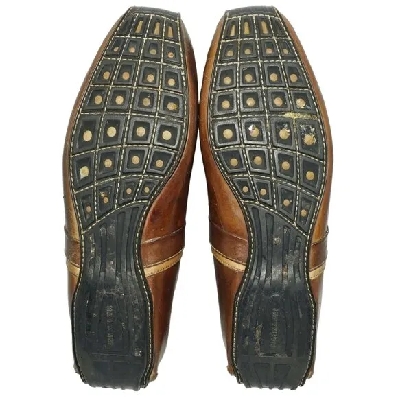 Magnanni Spain Men's 11 Brown Leather Venetian Moc Driving Loafers Dress Casual