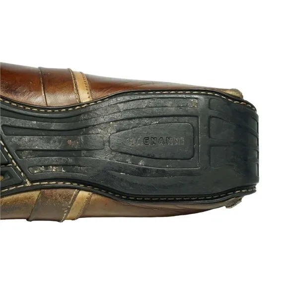Magnanni Spain Men's 11 Brown Leather Venetian Moc Driving Loafers Dress Casual