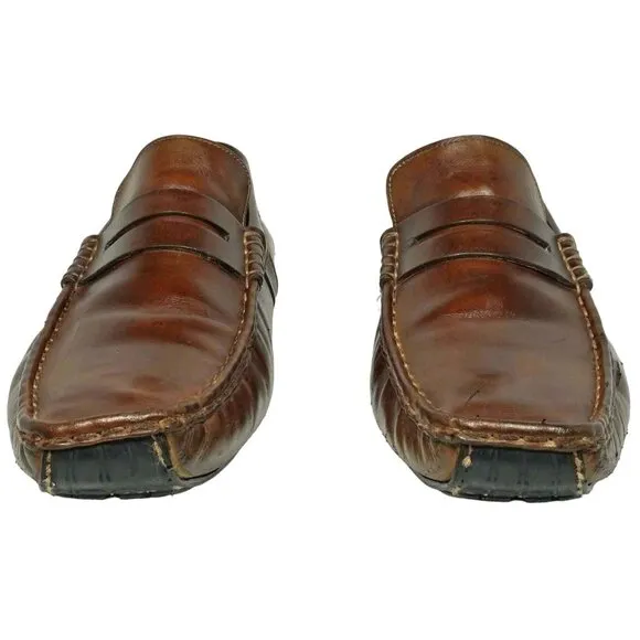 Magnanni Spain Men's 11 Brown Leather Venetian Moc Driving Loafers Dress Casual