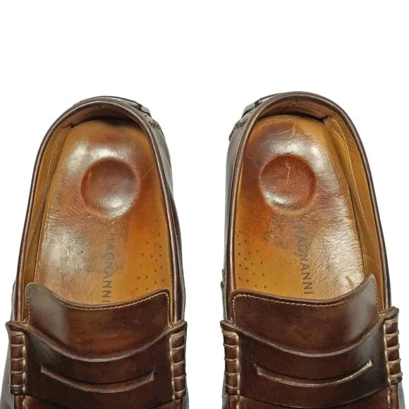 Magnanni Spain Men's 11 Brown Leather Venetian Moc Driving Loafers Dress Casual