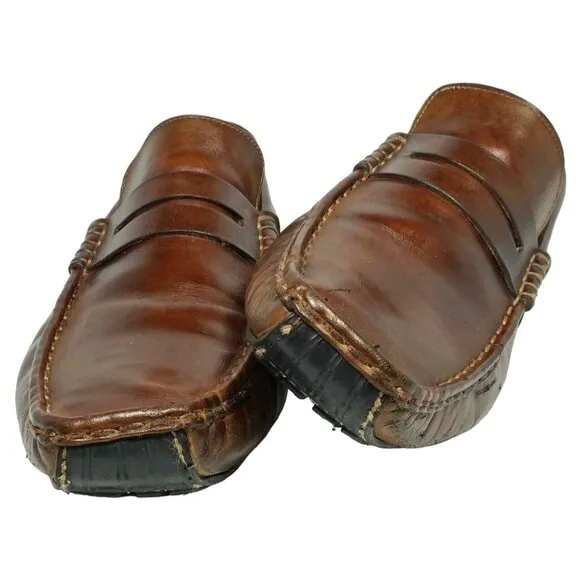 Magnanni Spain Men's 11 Brown Leather Venetian Moc Driving Loafers Dress Casual