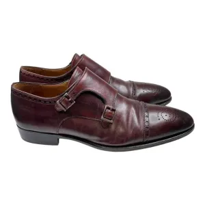 Magnanni wing tip brown leather almond toe loafers men's size 11