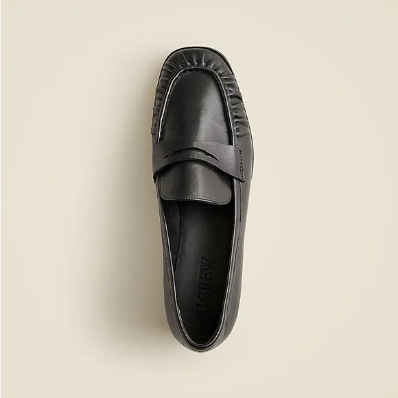Maison ruched loafers in leather in BLACK J CREW