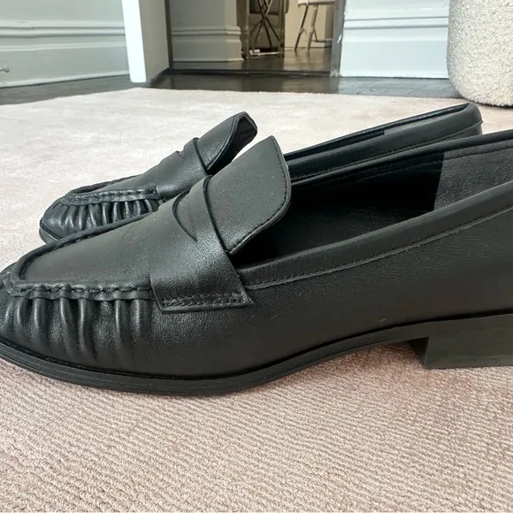 Maison ruched loafers in leather in BLACK J CREW