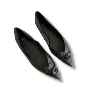 Maje Ballerina Black Leather Pointy Toe Flats Size 40 US 9.5
