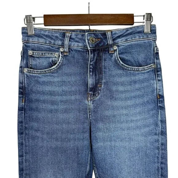 Maje Jeans EU 36 (27.5) Asymmetrical Distressed Fringe Hem Mid-Rise Cropped $365