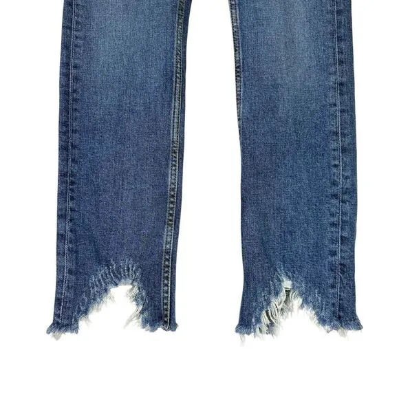 Maje Jeans EU 36 (27.5) Asymmetrical Distressed Fringe Hem Mid-Rise Cropped $365