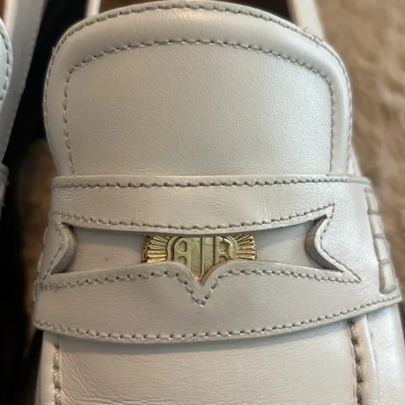 Maje Women's White Leather Platform Loafers size 41