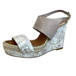 MALOLES Women’s Size 5.5/36 Wedge Espadrilles Beige Taupe Made in Spain