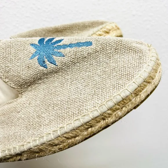 Manebi Mens Organic Hemp Embroidered Palm Tree Espadrilles Shoes