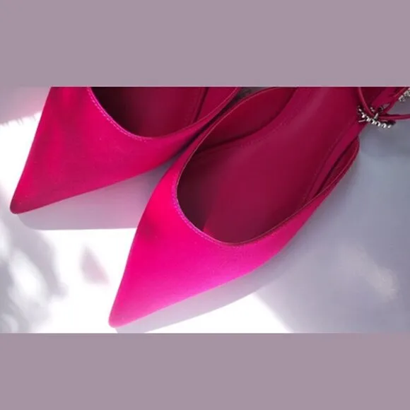 MANGO Bejeweled Pointed Toe Flats