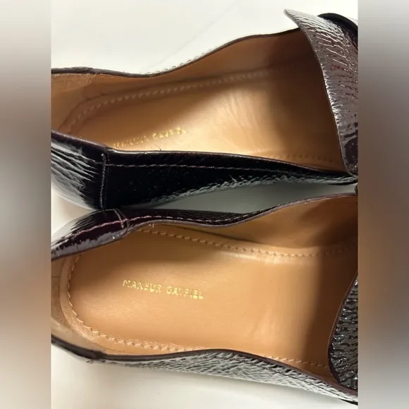 Mansur Gavriel Square Toe Lambskin Loafers Size 8 Burgundy