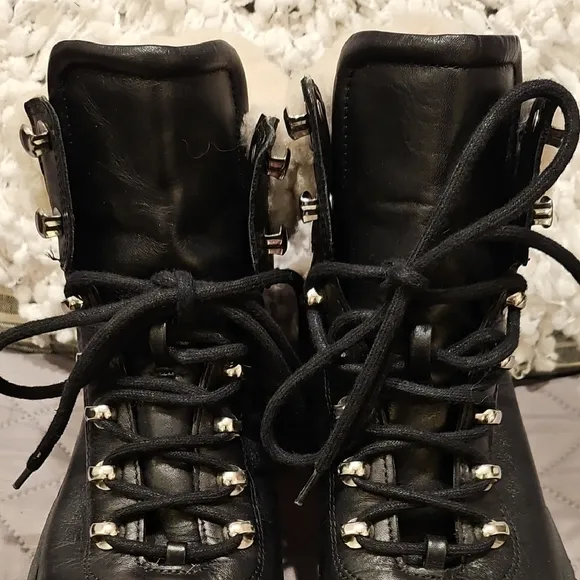 Marc Fisher Black Lace Up Boots with Chunky Sole