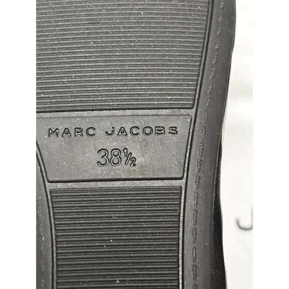Marc Jacobs Dolly Leather Buckled Ballerina Flats Size 8.5 Black Stars Comfort
