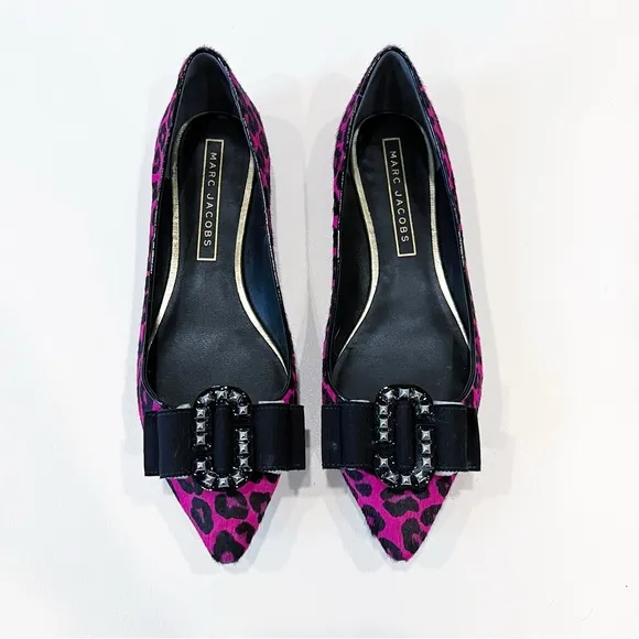 Marc Jacobs Fuchsia Pink Interlock Cheetah Print Size 40
