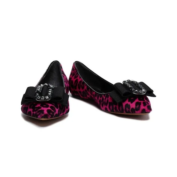 Marc Jacobs Fuchsia Pink Interlock Cheetah Print Size 40