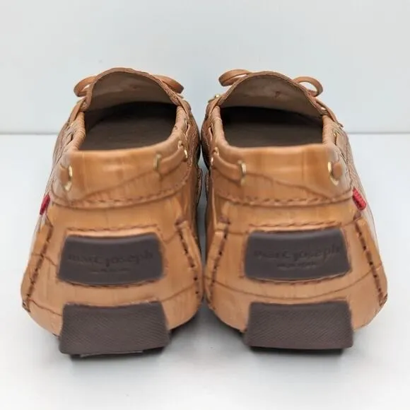 Marc Joseph Cypress Hill tan brown leather croc print driving loafers size 6