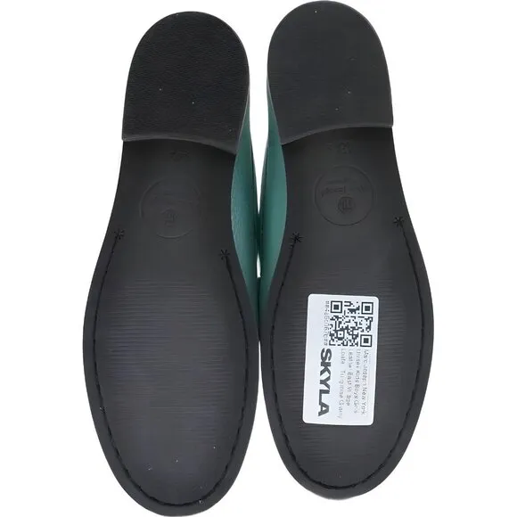 Marc Joseph New York Unisex Kids Leather Loafer, Turquoise Grainy Glimmer, 13.5