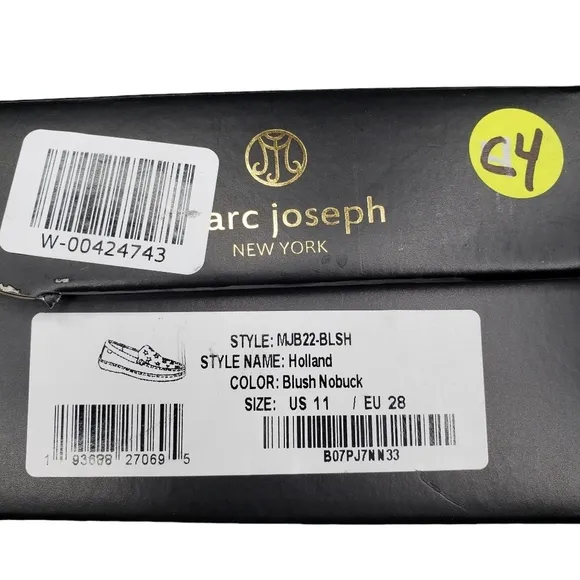 Marc Joseph | NIB Holland Blush Nobuck Silver Star Leather Chic Loafers Girl 11