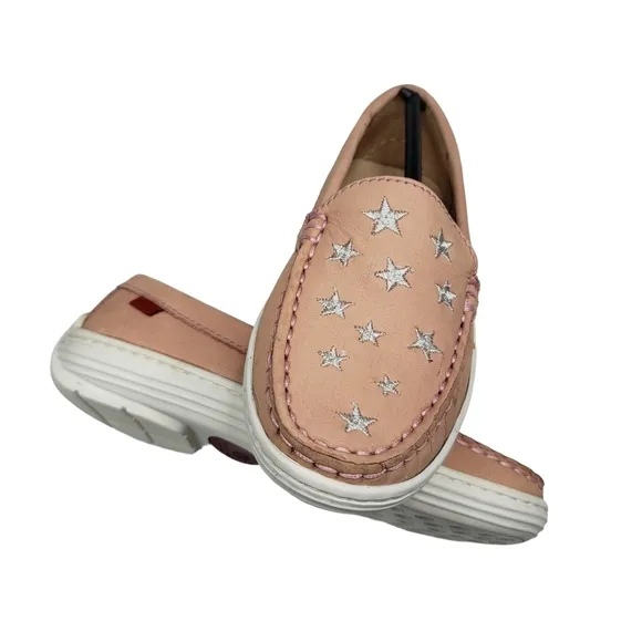 Marc Joseph | NIB Holland Blush Nobuck Silver Star Leather Chic Loafers Girl 11