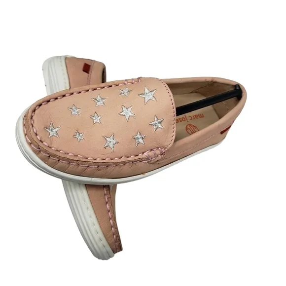 Marc Joseph | NIB Holland Blush Nobuck Silver Star Leather Chic Loafers Girl 11