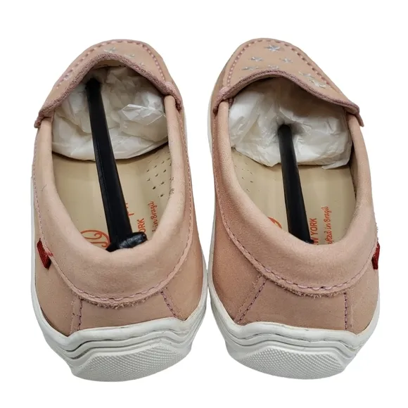 Marc Joseph | NIB Holland Blush Nobuck Silver Star Leather Chic Loafers Girl 11