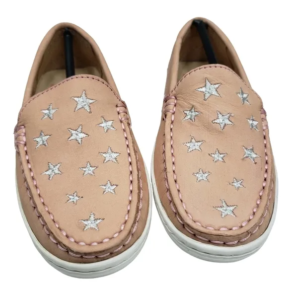 Marc Joseph | NIB Holland Blush Nobuck Silver Star Leather Chic Loafers Girl 11