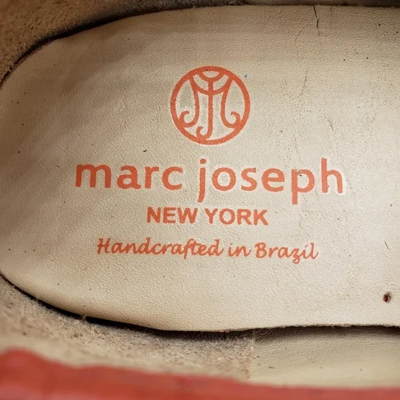 Marc Joseph | NIB Madison Coral Napa Silver Star Preppy Leather Loafers Girl 3.5