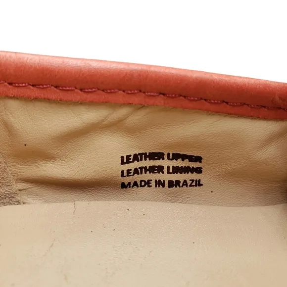 Marc Joseph | NIB Madison Coral Napa Silver Star Preppy Leather Loafers Girl 3.5