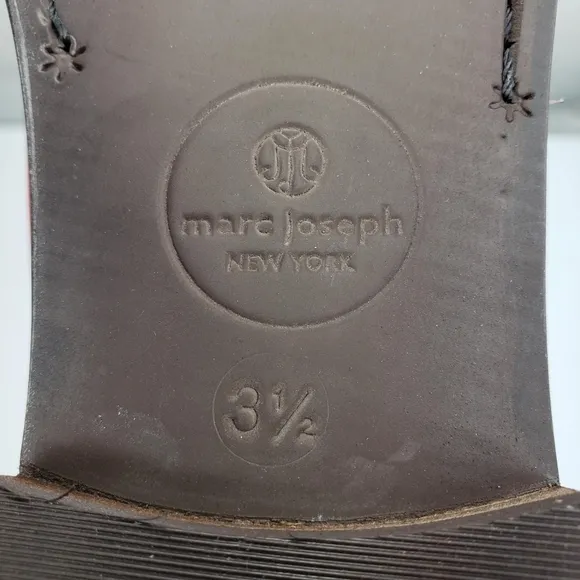 Marc Joseph | NIB Madison Coral Napa Silver Star Preppy Leather Loafers Girl 3.5