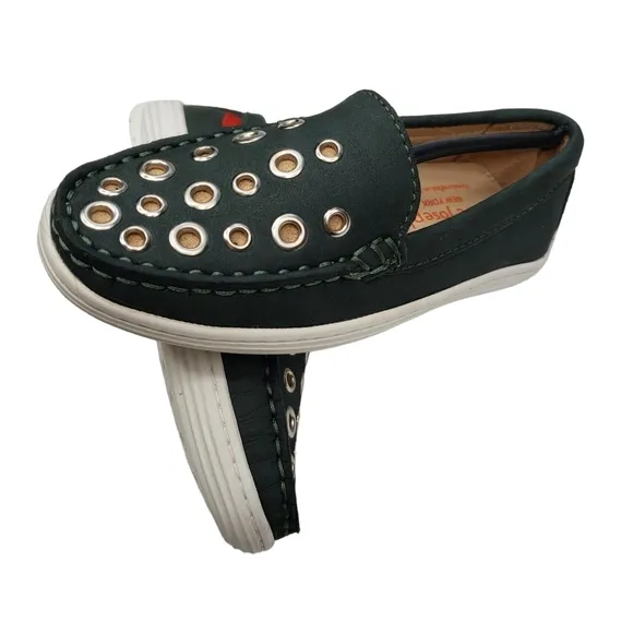Marc Joseph | NIB Mott St Emerald Green Nobuck Silver Grommet Loafers Girl's 11
