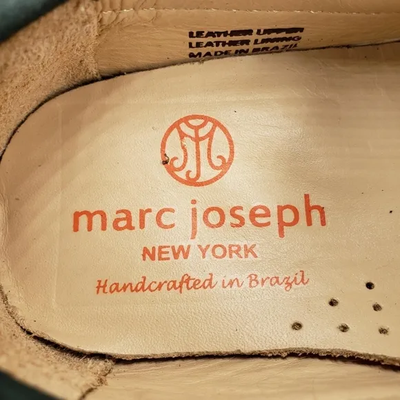 Marc Joseph | NIB Mott St Emerald Green Nobuck Silver Grommet Loafers Girl's 11
