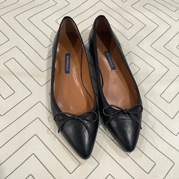 Margaux Black Pointed Toe Flats