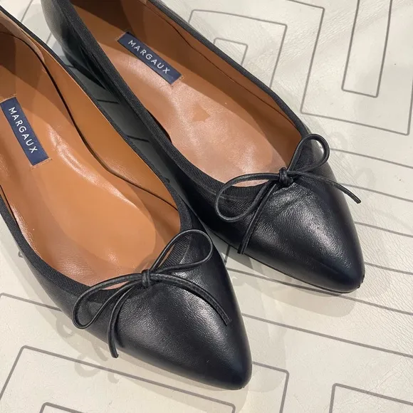 Margaux Black Pointed Toe Flats