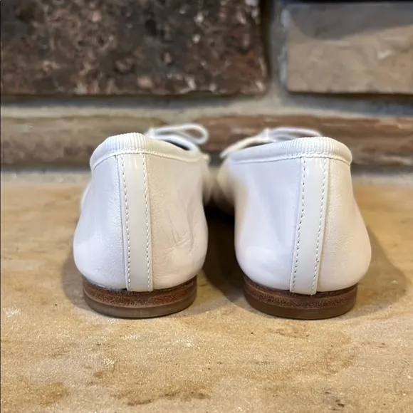 Margaux The Demi Ivory Nappa Leather Bow Ballet Flats
