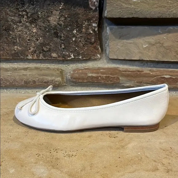 Margaux The Demi Ivory Nappa Leather Bow Ballet Flats