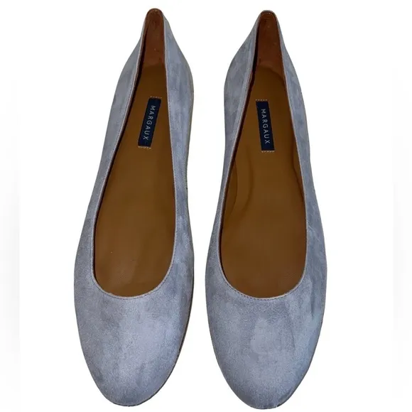 MARGAUX • Women’s Suede &amp; Leather Blue Gray Flats