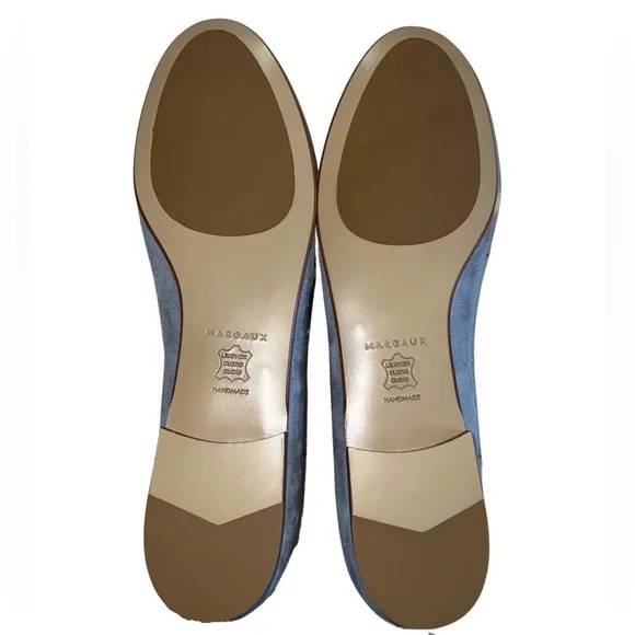 MARGAUX • Women’s Suede &amp; Leather Blue Gray Flats