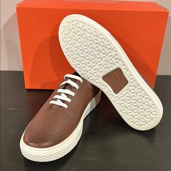Martin Dingman Brown Leather Loafers Slip-Ons