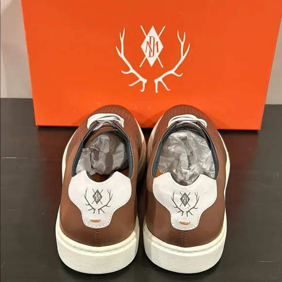 Martin Dingman Brown Leather Loafers Slip-Ons