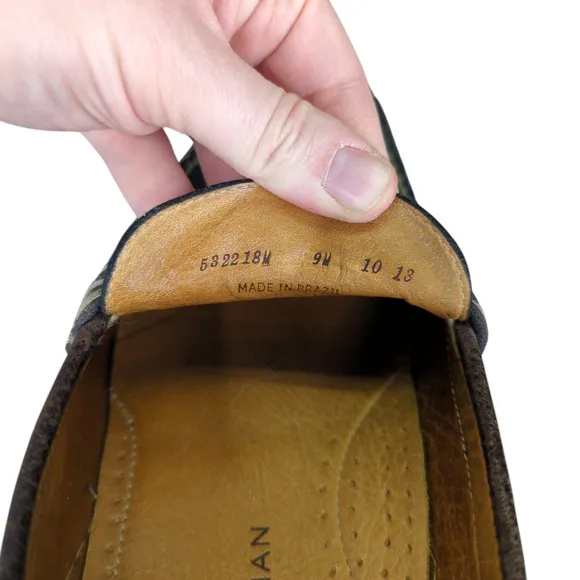 Martin Dingman Gray Leather Loafers Penny Loafers Vibram Soles Men's 9 532218