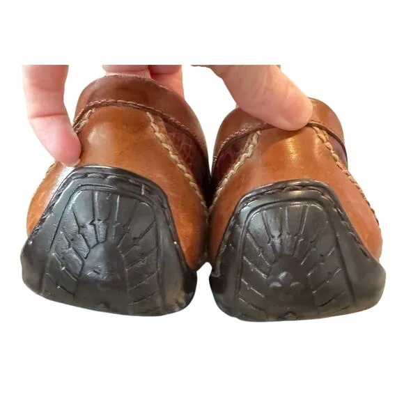 Martin Dingman Mens Driving Loafer US 8M 8 Brown Alligator Horsebit Leather Shoe