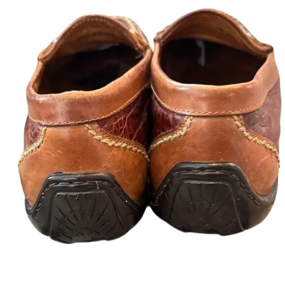Martin Dingman Mens Driving Loafer US 8M 8 Brown Alligator Horsebit Leather Shoe