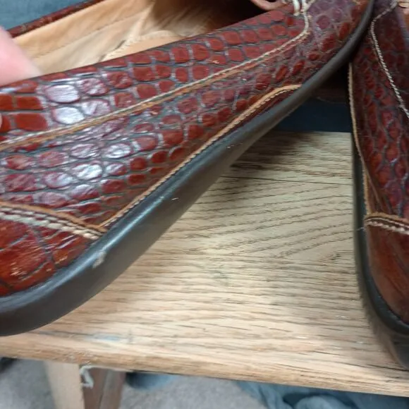 Martin Dingman Saxon Alligator Grain Leather Horsebit Loafers Men's US 11 Brazil