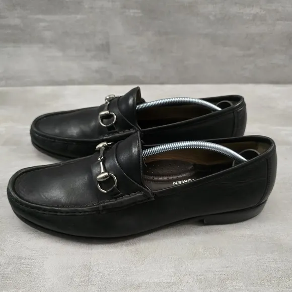 Martin Dingman Sz 9 Black Leather Loafers
