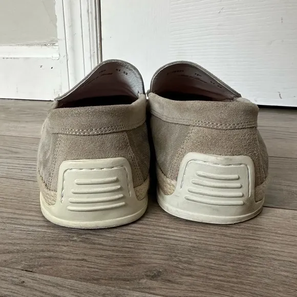 Martin Dingman Watercolor Venetian Washed Canvas Loafers in Oyster